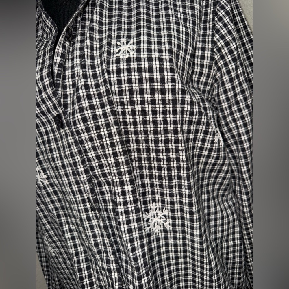 Vintage Black and‎ White Plaid Christmas Shirt- Size XL - Picture 4 of 9